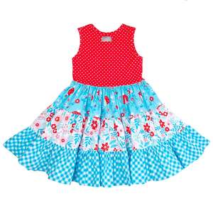 Robe pour enfants à imprimé floral printanier, vêtements pour enfants de qualité supérieure, fabrication sur mesure, vente en gros, robes en coton pour filles - Product Image 6