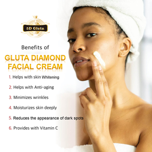 Crème blanchissante pour le visage à la vitamine C naturelle et biologique, Diamond White, éclaircit la <span class=keywords><strong>peau</strong></span>, réduit l'apparence des taches brunes, hydrate - Product Image 2