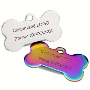 Etiquetas personalizadas de acero inoxidable y silicona para mascotas, etiquetas de identificación personalizadas en blanco para perros y gatos con técnicas de estampado chapado, regalo - Product Image 6