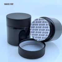 Contenants en plastique PET transparents noirs à large ouverture de 4 oz, 8 oz, 120 ml, 250 ml, avec couvercles noirs à l'épreuve des enfants