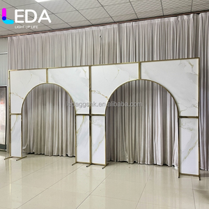 LEDA Stainless Steel Wedding <b>Backdrop</b> <b>Stand</b> Gold Arch <b>Backdrop</b> For Wedding Event Party Stage Decor - Product Image 5