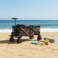 Chariot de plage et de camping multifonctionnel avec grande capacité pour serviettes, parapluies et jouets