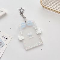 Porte-clés Kawaii Kpop pour photocards, en forme d'ailes d'ange transparentes, avec nœud, breloques de sac pour femme