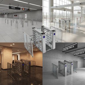 Zenidea FHT2010 Multi-Channel <strong>Half</strong> <strong>Height</strong> <strong>Turnstile</strong> 304 Stainless Steel High Security Anti-Tailgating Face Recognition QR Code - Product Image 3