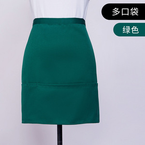 Tablier mi-long multi-poches en polyester rouge pour uniforme de restaurant et de bar - Product Image 3