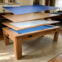 Table de billard multifonctionnelle 3-en-1 S.Q.F 8 pieds, style scandinave moderne, centre de divertissement domestique convertible, surface en plastique lisse
