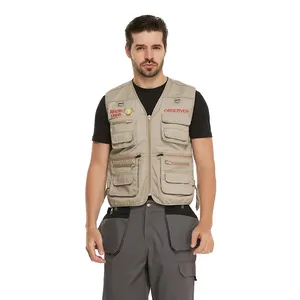 ZX Custom Men's Cargo Fishing Vest Summer Outdoor Work Hiking Safari Travel Photography Fly Hunting Wear Utility Multi Pockets