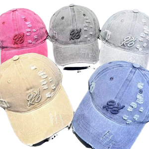 หมวกเบสบอลยีนส์สไตล์อเมริกันย้อนยุคแบบ unisex พร้อมงานปัก 3 มิติ ตัวล็อคแบบหัวเข็มขัดโลหะ ลุคฟอกสีแบบเก่า สำหรับคนหัวใหญ่หน้าเล็ก - Product Image 1