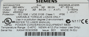 6SE9528-4DS55 มิดิมาสเตอร์ อีโค พาวเวอร์ 55 กิโลวัตต์ พีแอลซี - Product Image 2