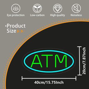 ATM neon wall decor Neon light bank decoration LED <b>signs</b> for room Dimmable neon light sign ATM Neon Sign ATM Service Sign - Product Image 4