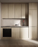 Nouvelle conception d'unité de cuisine, armoire prête à l'emploi, appartement, hôtel, cuisine compacte tout-en-un, mini-cuisine avec réfrigérateur, cuisinière et évier