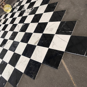 Nhà máy cung cấp đẹp đánh bóng trắng mix đen đá cẩm thạch đá cắt-to-kích thước checkerboard mô hình tường & sàn gạch - Product Image 6