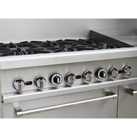 Cuisinière à gaz professionnelle en acier inoxydable robuste à 2 brûleurs, plaque de cuisson de 12 pouces, four de grande capacité, réduction de bruit élevée, 180 000 BTU, pour restaurant