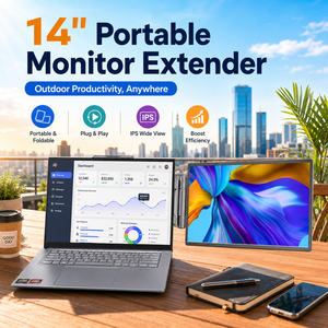 Moniteur portable 14 pouces, extension d'écran double, 1920x1200 IPS, type-C, écran d'ordinateur portable pour les voyages d'affaires - Product Image 1