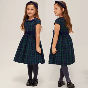 New Coming Supplier in China Customized Available Fashionable New Arrivals Tartan Dress Kids Girls Dress