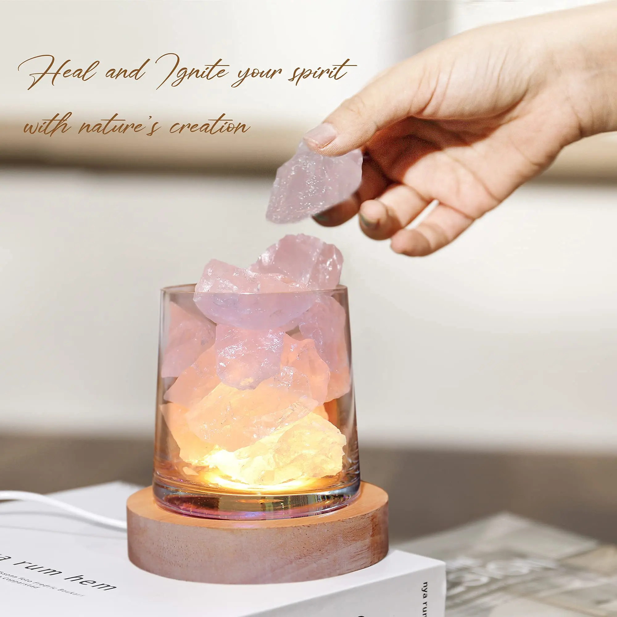 Personalizza aromaterapia cristallo guarigione Chakra lampada olio essenziale diffusore profumato luce notturna pietre grezze