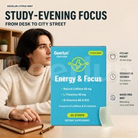 Bandes orales énergétiques personnalisées OEM à dissolution rapide avec caféine, vitamine B12 et L-Théanine – Complément alimentaire en film mince pour l'énergie et la concentration