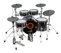 Kit de batterie électronique professionnel UNLOCK OEM CGL-ONE-B compatible Roland, avec peaux de batterie en mesh silencieuses double couche de luxe (cymbales 10-22 pouces)