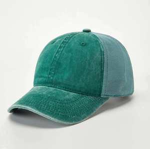 Wholesale in Stock Vintage Hats Custom Logo Tight <b>Mesh</b> Baseball Cap <b>Net</b> Washed Baseball Cap - Product Image 4