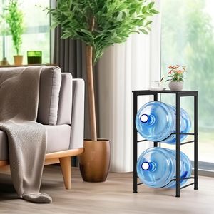 Water <b>Bottle</b> <b>Storage</b> <b>Rack</b> Metal 13x13.4x26.5 Standing Type Movable Beverage Holder For Home Living Room - Product Image 1