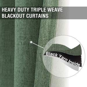 <span class=keywords><strong>Tende</strong></span> Oscuranti in Finto Lino <span class=keywords><strong>Verde</strong></span> <span class=keywords><strong>per</strong></span> Soggiorno, 100% Poliestere, Vendita Calda, Cortina Tinta Unita, Tessuto Moderno con Occhielli e Corda - Product Image 3