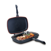 Poêle à frire double face en aluminium de 32 cm à usage commercial pour les restaurants