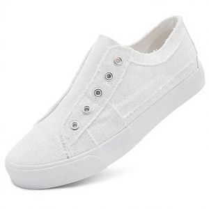 Zapatillas de Lona para Mujer, Estilo Slip-On, Plataforma, Forro de Algodón, Entresuela de EVA, Suela de Goma, Calzado Casual para el Campus - Product Image 4