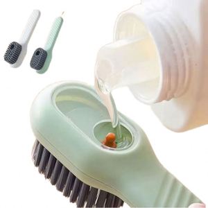 Multifunction Hand Held Eco-Friendly Durable Shoe <b>Brush</b> Long Handle Soft Nylon Bristles Automatic Liquid Application Hook for - Product Image 1