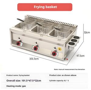 Friteuse à gaz commerciale 18L pour usage domestique, équipement à gaz liquéfié pour brochettes, idéale pour <span class=keywords><strong>la</strong></span> friture profonde de pâtons et de frites - Product Image 2