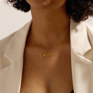 Collar de Cadena de Acero Inoxidable con Baño de Oro, Joyería Fina de Moda, Gargantilla con Colgante Personalizado con <span class=keywords><strong>Nombre</strong></span>, Regalo de Cumpleaños para Mujer - Product Image 5
