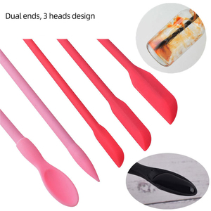 Makeup Cosmetic Dual Heads Silicone Spatula Mixing Sampling DIY Sculpture Thin <b>Jar</b> Juice Bottle Scraper Long Face Cream - Product Image 4