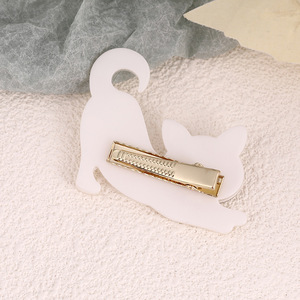 Broche de resina acrílica y lucita con diseño de animal, pinza para el pelo, llavero, imán para nevera con diseño de gato, joyería artesanal transfronteriza, estilo europeo y americano. - Product Image 4