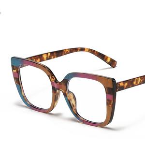 ファッションカラースクエアフラットレンズ眼鏡女性用光学フレーム<span class=keywords><strong>2025</strong></span>新スタイルビッグフレーム女性アンチブルーライトメガネ - Product Image 4