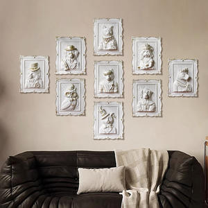 Nordique créatif chambre salon entrée TV fond 3D en trois dimensions relief animal résine tenture murale décoration - Product Image 3