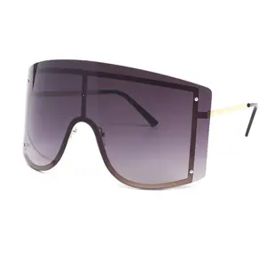 2024 новые роскошные женские солнцезащитные очки без оправы с логотипом на заказ, большие солнцезащитные очки в квадратной оправе