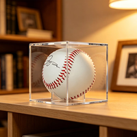 Boîte de présentation en acrylique transparente sur mesure pour ballons de baseball, objets de sport, ballons autographiés et objets de collection