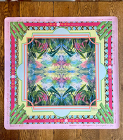Juego de Mahjong Americano de Lujo con Diseño Floral Moderno y Vibrante, Piezas de Acrílico con Diseño de Grullas Dibujadas a Mano, Ideal para Fiestas de Chicas