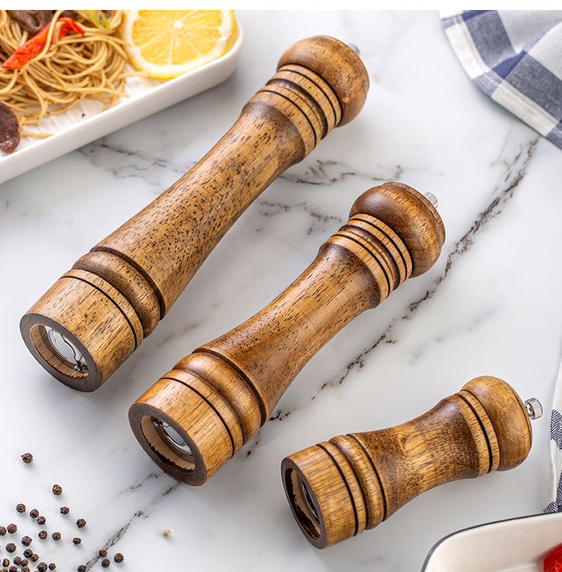 Innovative Products 2024 Nordic Salt and Pepper Grinder Cryogenic Spice Grider Pepper Bottle Grinder Mills Wood Herb Grinders