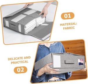 Nouvel Organisateur de Rangement Pliable Rectangulaire en Lin pour Plaids, Draps et Couvertures – Ensemble d'Organisation pour Vêtements - Product Image 4
