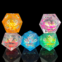 Dés à six faces en résine artisanale, à cœur liquide, irisés et étincelants, à bords tranchants, pour collectionneurs de D&D et de jeux de rôle, cadeau idéal