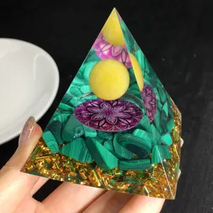 Orgone Pyramid Orgon Obsidian Healing Crystal Pyramid Energy Generatorストレスリリーフによる治癒