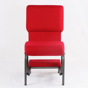 Chaise de prière d'église personnalisée avec cadre en métal rouge et housse en tissu pour genoux, mobilier de théâtre - Product Image 5
