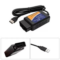Escáner de Cable USB OBD2 ELM327 V1.5 para Automóvil, Herramienta Lectora de Códigos de Diagnóstico Automotriz, 9-16V, Ajuste Universal