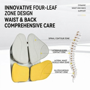 Coussin lombaire dynamique |   Support lombaire à 4 points réglable Super Rebound |   Conception à 4 feuilles pour le soulagement des douleurs lombaires au bureau et en voiture - Product Image 2