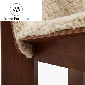 Hiện đại Câu lạc bộ Retro đồ nội thất phòng khách <span class=keywords><strong>recliners</strong></span> cà phê cửa hàng giải trí ghế Walnut gỗ giải trí ghế khách sạn Bistro giọng ghế - Product Image 2