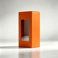 Boîte à vin entièrement personnalisée pour 1 bouteille, boîte à vin en kraft ondulé orange avec fenêtre, boîte cadeau durable adaptée aux produits en bouteille