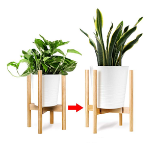 Support de plantes <span class=keywords><strong>en</strong></span> bois ajustable, bloc pour support de plantes Mid dessins, support pour <span class=keywords><strong>fleurs</strong></span> d'intérieur, réglable - Product Image 3