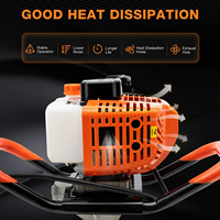 Tarière de sol portable 52cc pour usage industriel/DIY, machine de forage de puits, moteur 72cc/63cc, en métal