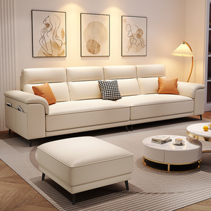 Sillón Reclinable de Cuero para Restaurante Sofá de Cuero Moderno Sofá de Diseño Moderno de Lujo Juego de Sofás de Cuero Genuino para Sala de Estar - Product Image 1