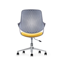 Chaise de bureau moderne en plastique gris de haute qualité Chaise d'ordinateur mobile avec roue Chaise de salle de réunion